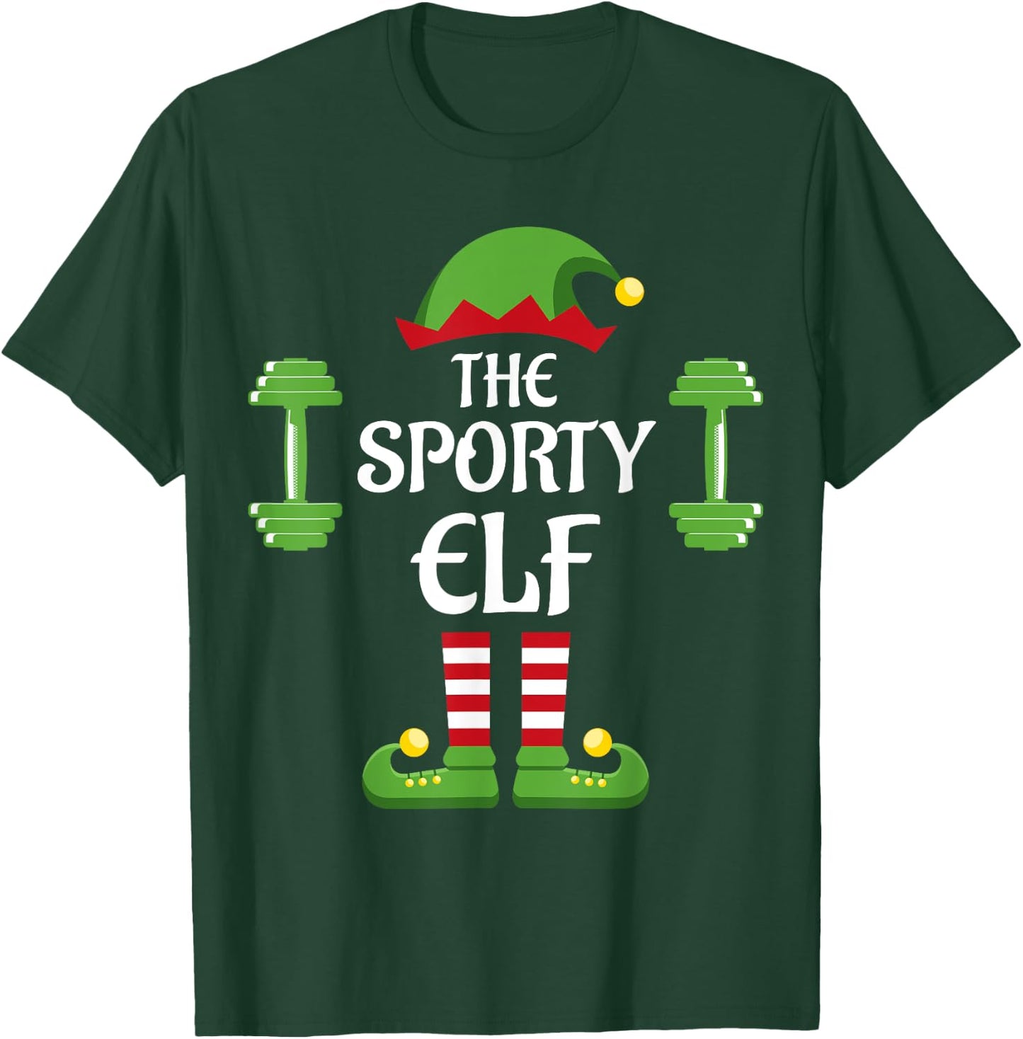 Sporty Elf Family Matching Group Christmas T-Shirt - T-Shirt | Forest