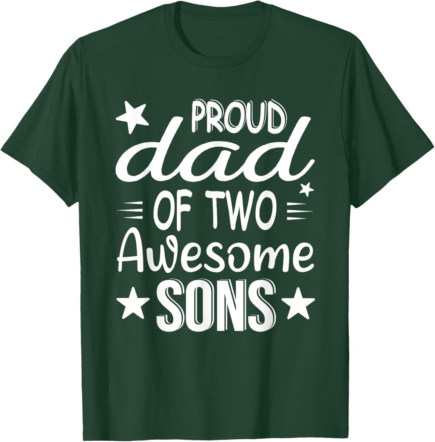 Men Dad Of 2 Boys Two Sons Father's Day T-Shirt - T-Shirt | Forest