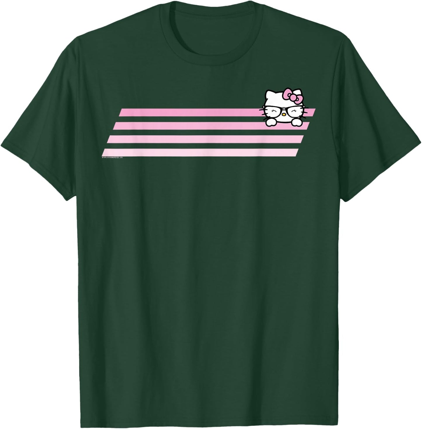 Hello Kitty Nerd Glasses Retro Stripe Shirt T-Shirt - T-Shirt | Forest