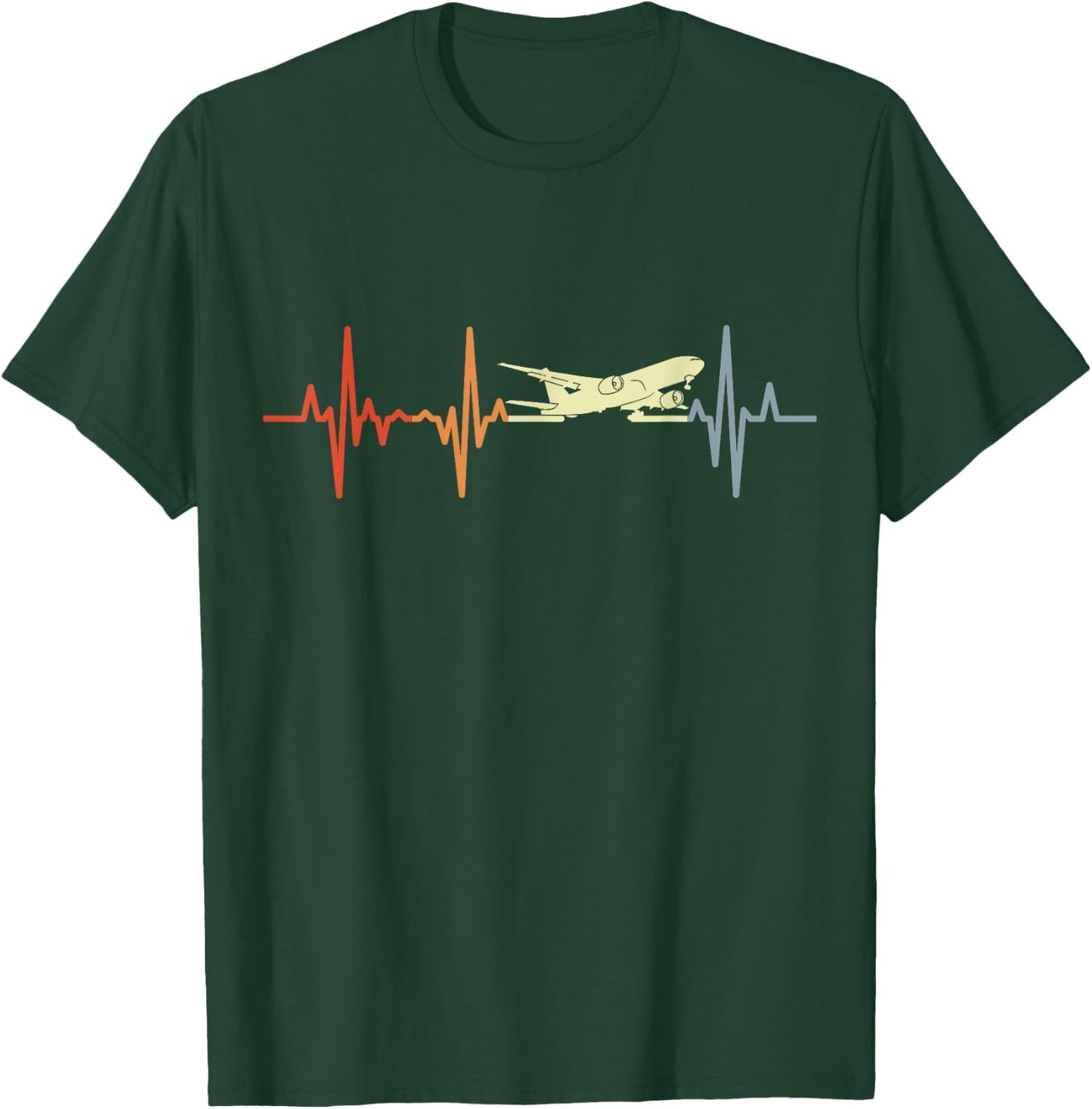 Vintage Airplanes Heartline Aviation Lover T-Shirt - T-Shirt | Forest