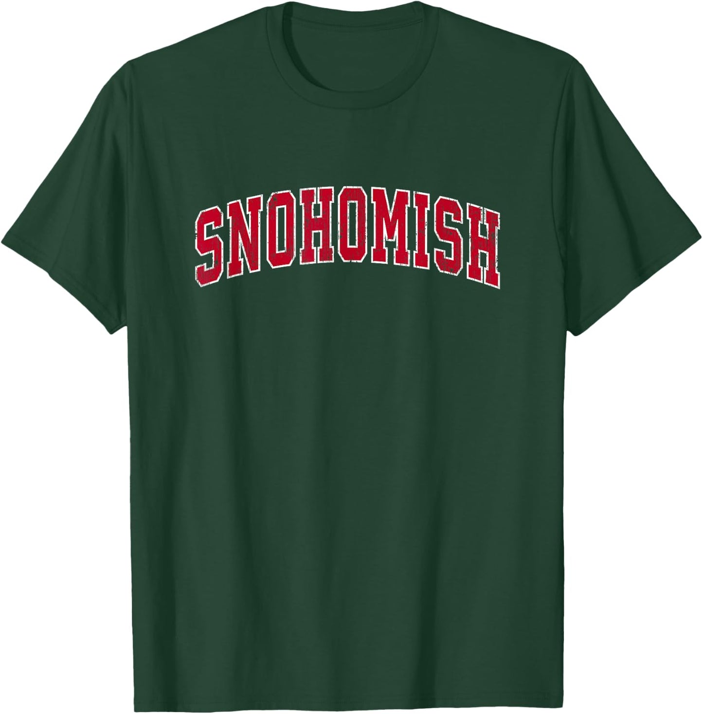 Snohomish Washington WA Vintage Sports Design Red Design T-Shirt - T-Shirt | Forest