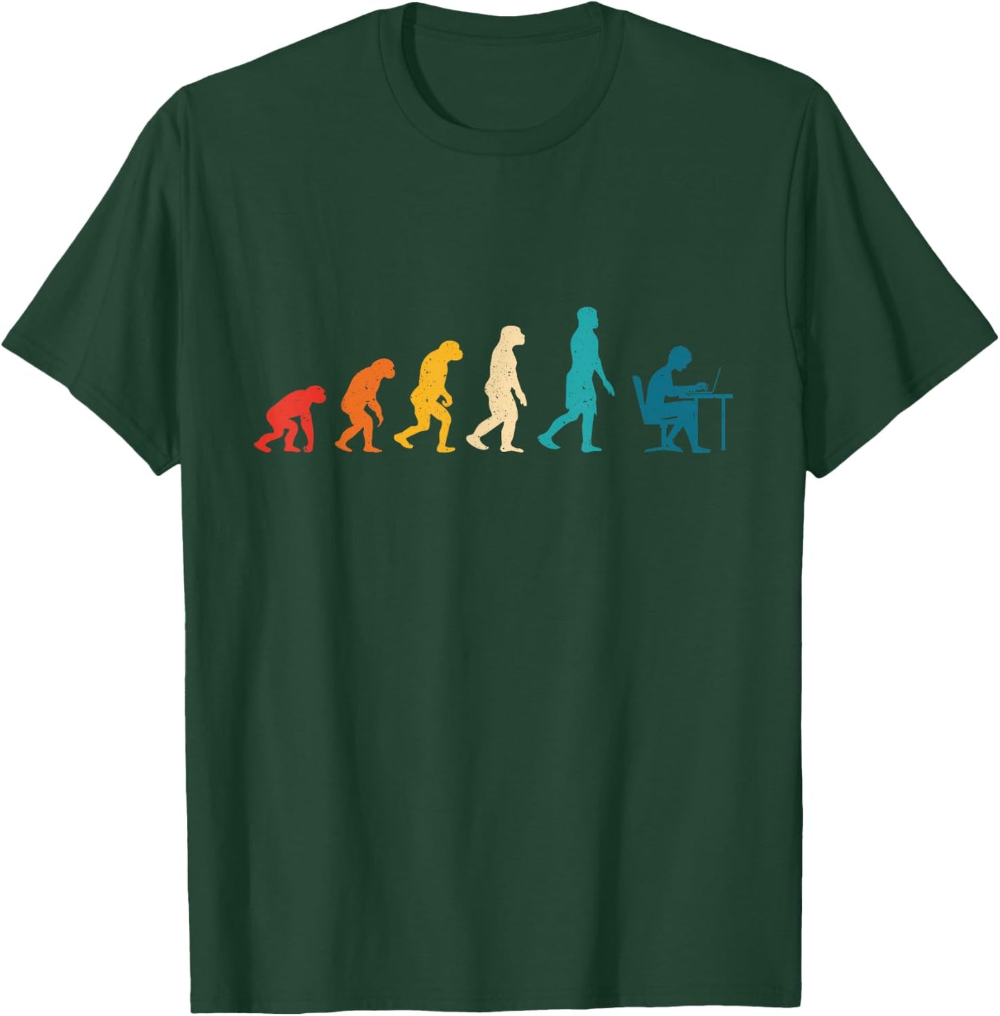 Evolution of Man Computer Programmer Funny Geek Lover IT T-Shirt - T-Shirt | Forest