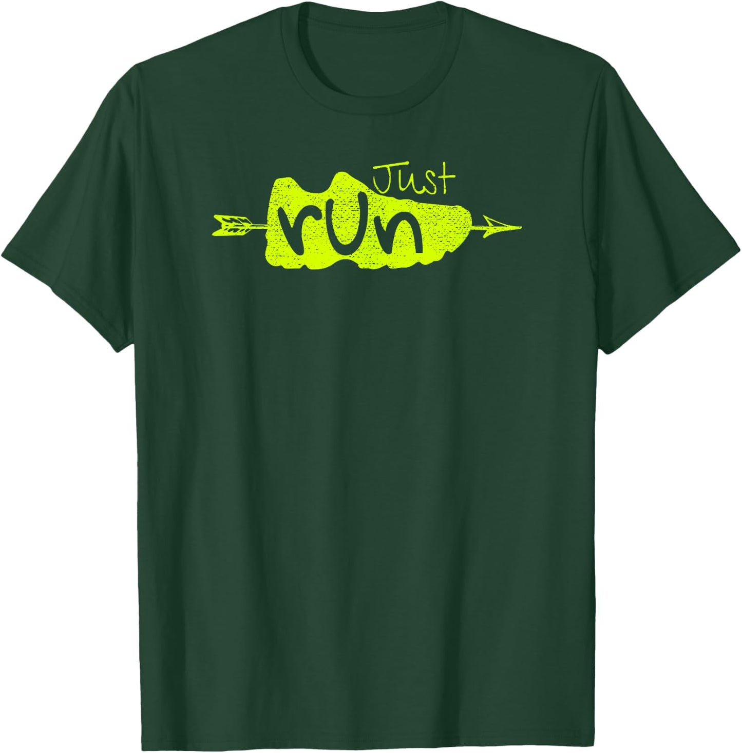 Just Run XC Running Shoe Cross Country Runners Training Gear T-Shirt - T-Shirt | Forest