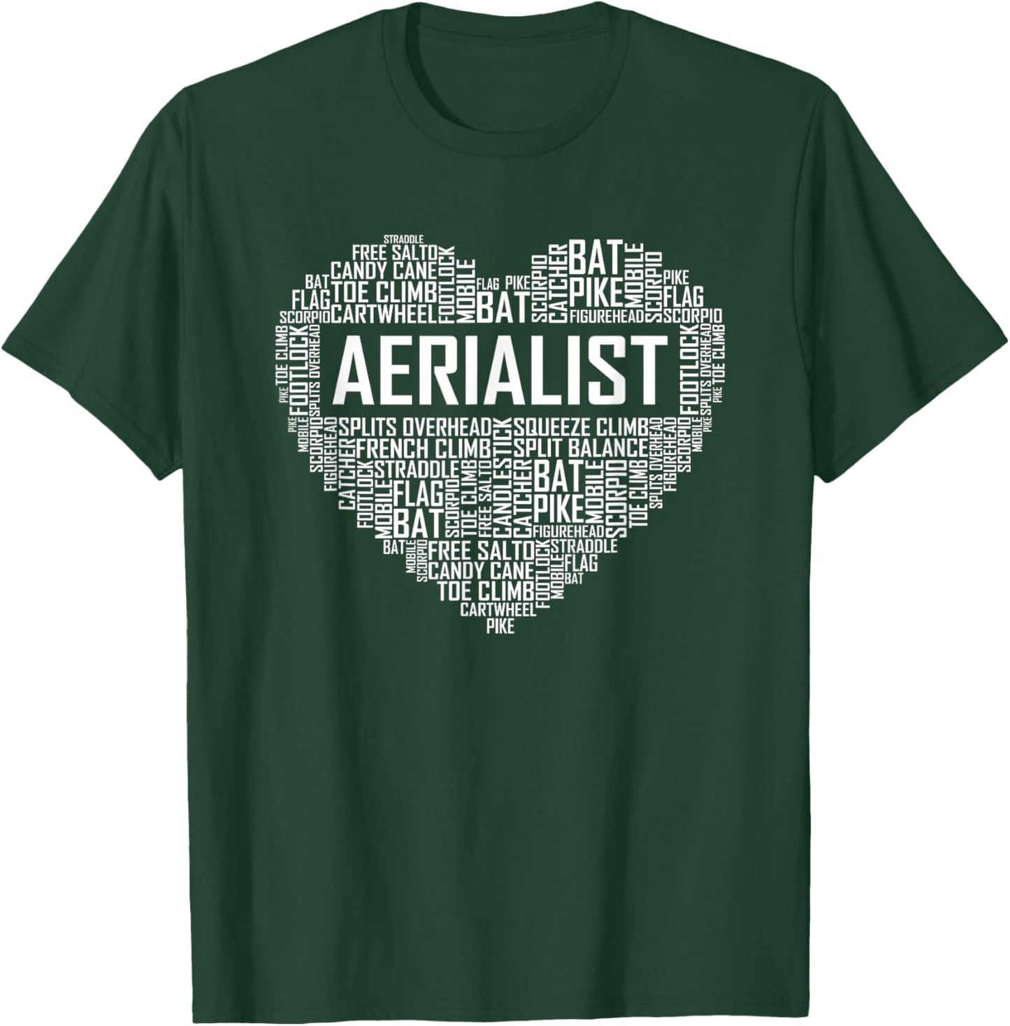 Aerialist Gifts Heart Aerial Yoga Lover Gift Yogi T-Shirt - T-Shirt | Forest