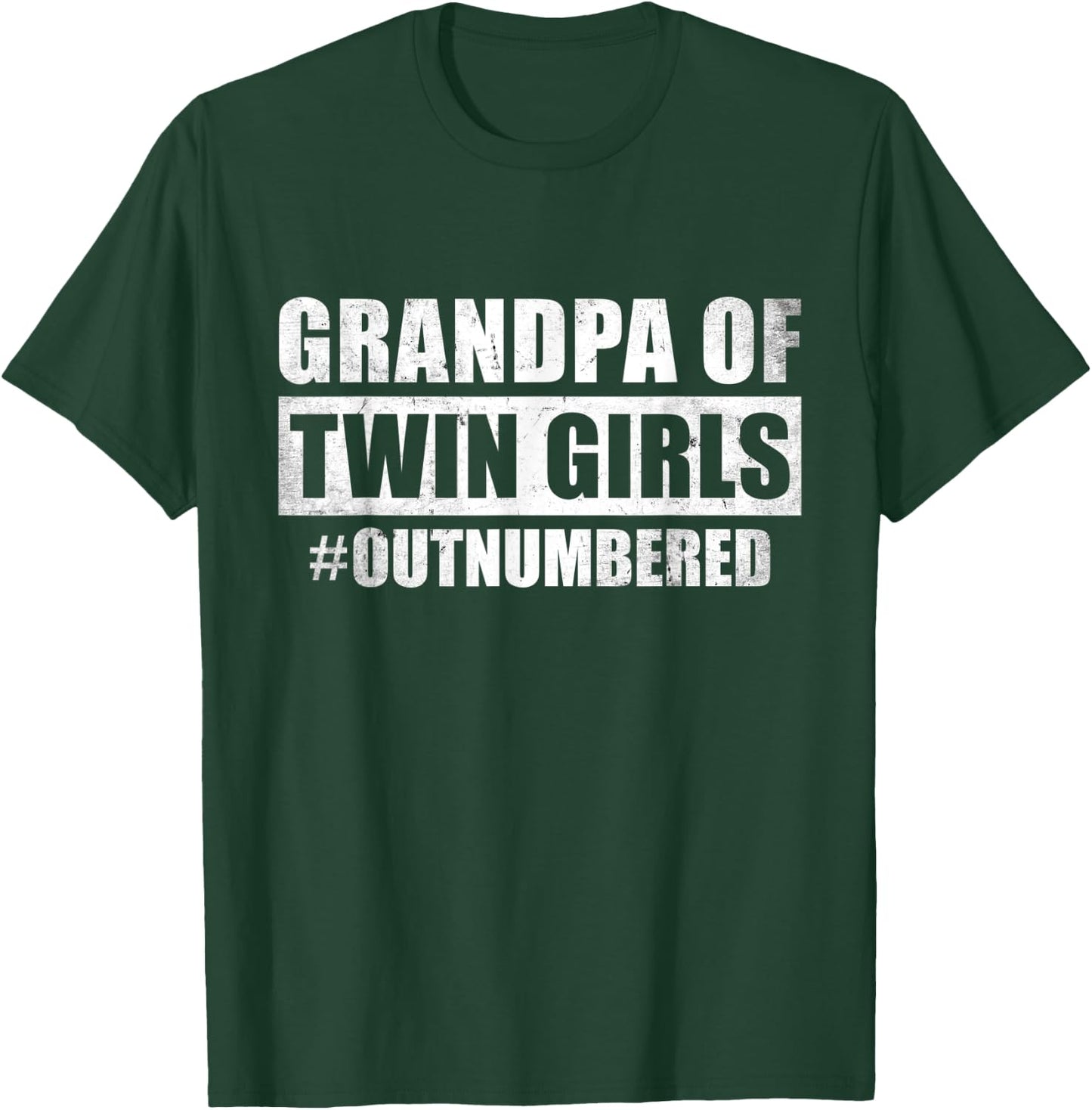 Grandpa of Twin Girls Outnumbered Grandpa Twin Granddaughter T-Shirt - T-Shirt | Forest