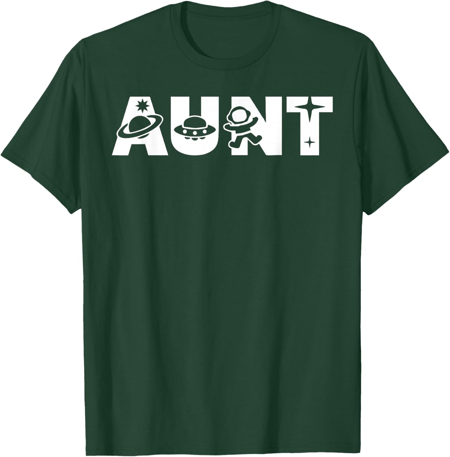 Funny Aunt Space Astronaut Birthday Party T-Shirt - T-Shirt | Forest