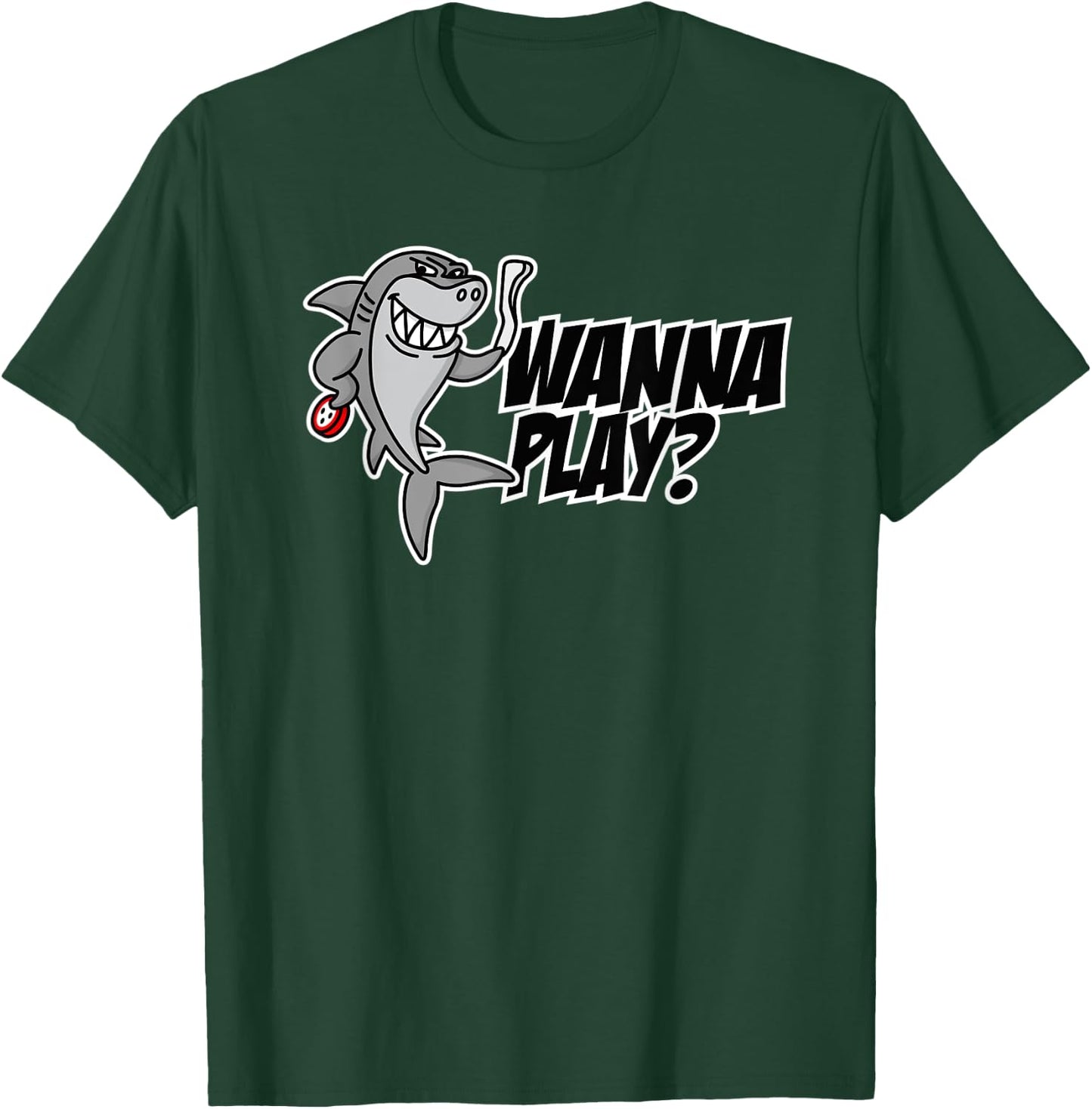 Wanna play Octopush shark funny underwater hockey player T-Shirt - T-Shirt | Forest