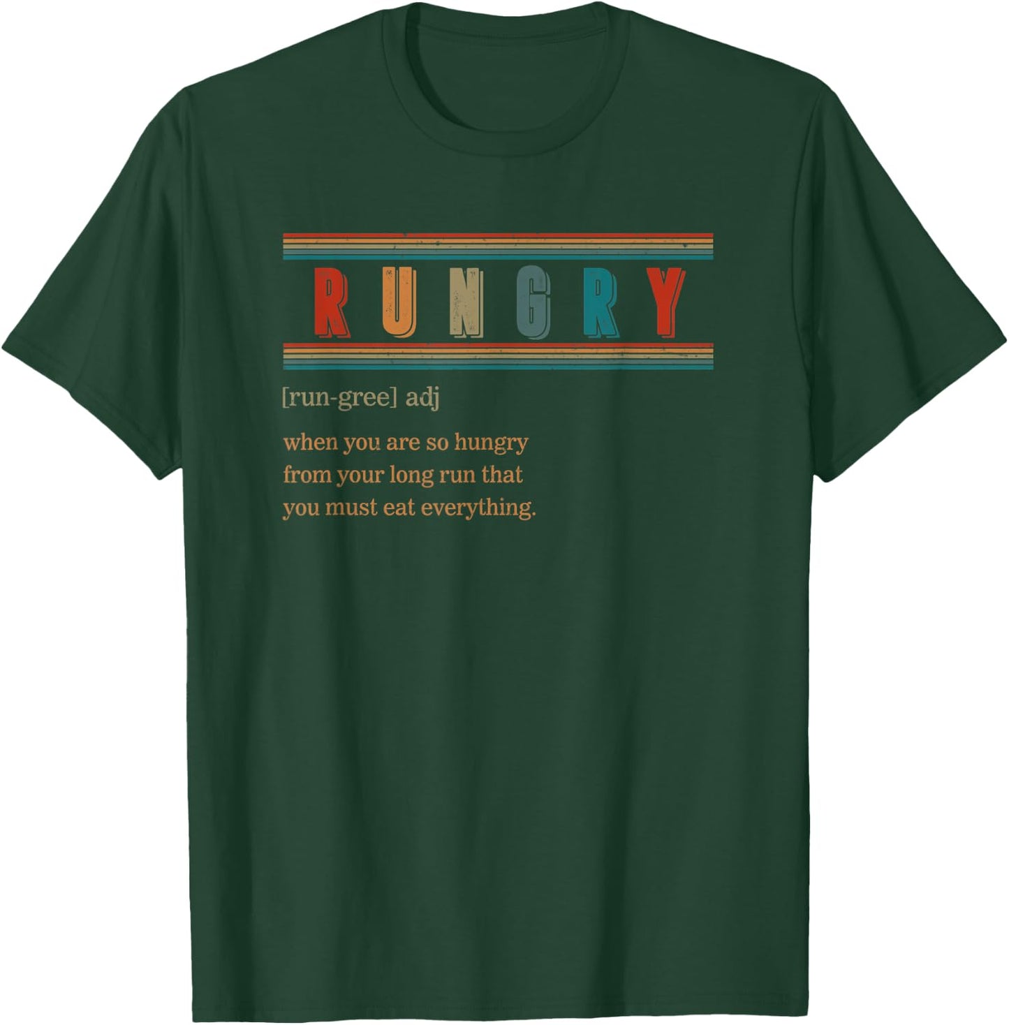 Rungry Noun Definition Hungry Runner Marathon Christmas T-Shirt - T-Shirt | Forest