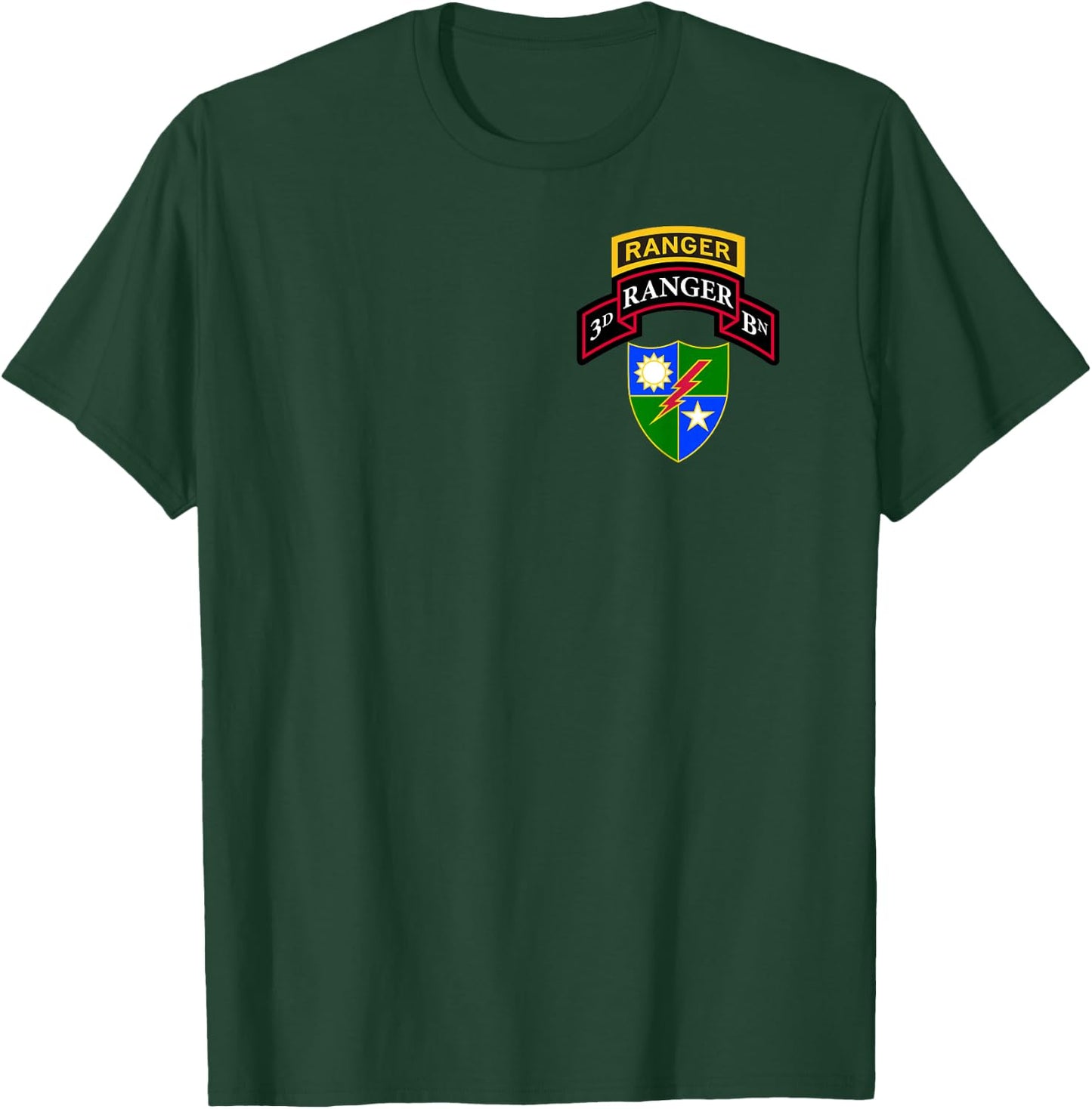 Army Ranger Shirt - 3rd Ranger Shirt - Scroll, Tab, and DUI T-Shirt - T-Shirt | Forest