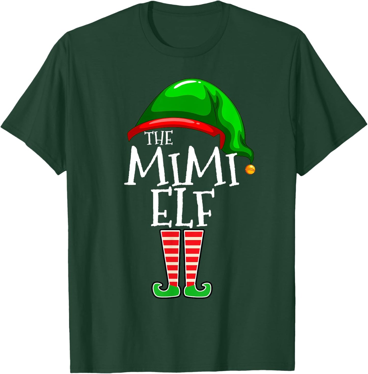 Mimi Elf Family Matching Group Christmas Gift Grandma Funny T-Shirt - T-Shirt | Forest