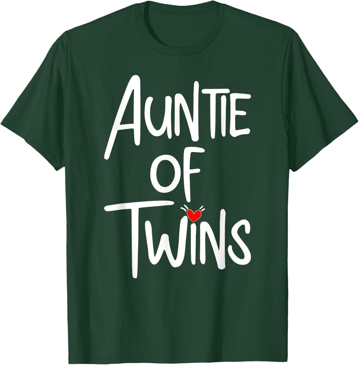 Auntie of Twins Newborn Baby Reveal Twin Girls or Twin Boys T-Shirt - T-Shirt | Forest