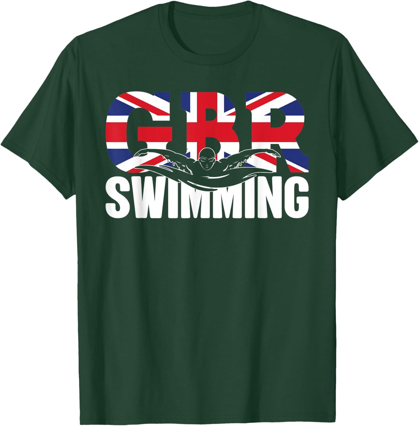 Swimming - GBR Britisch Union Flag - Water, Swimmer & Swim T-Shirt - T-Shirt | Forest