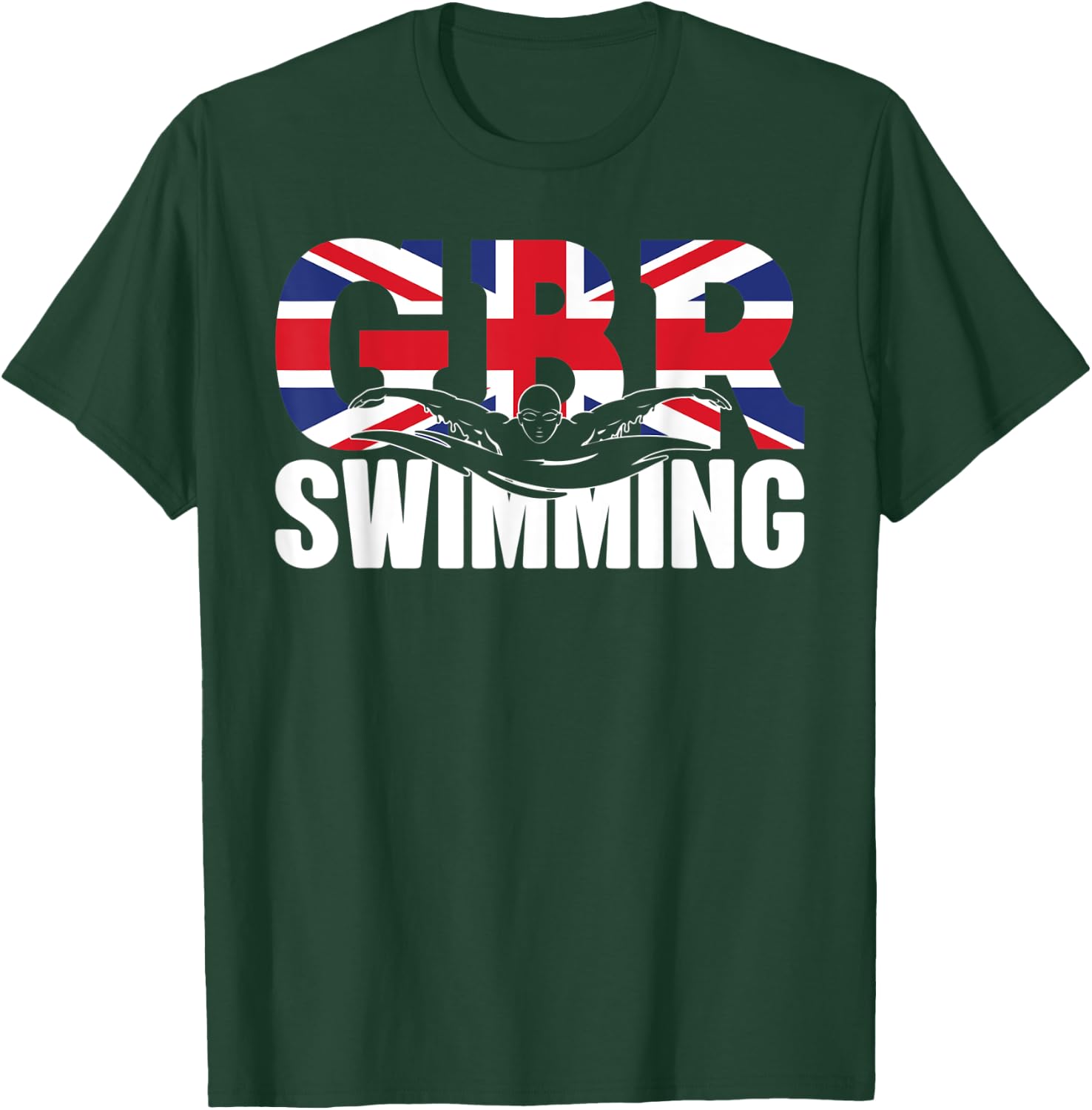 Swimming - GBR Britisch Union Flag - Water, Swimmer & Swim T-Shirt - T-Shirt | Forest