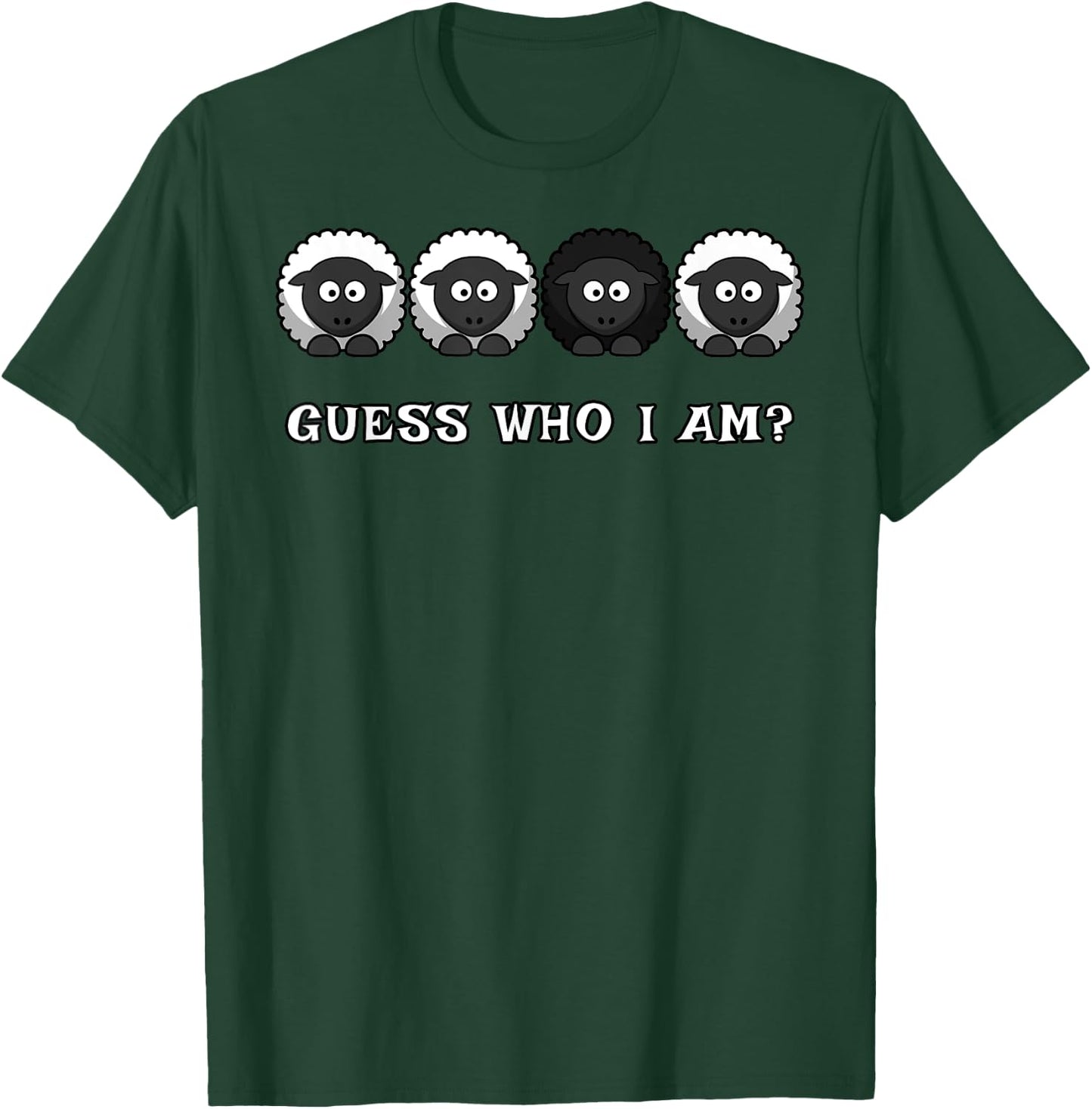 Guess Who I Am? Sheep Funny Animal Farm Farmer Sheeps T-Shirt - T-Shirt | Forest