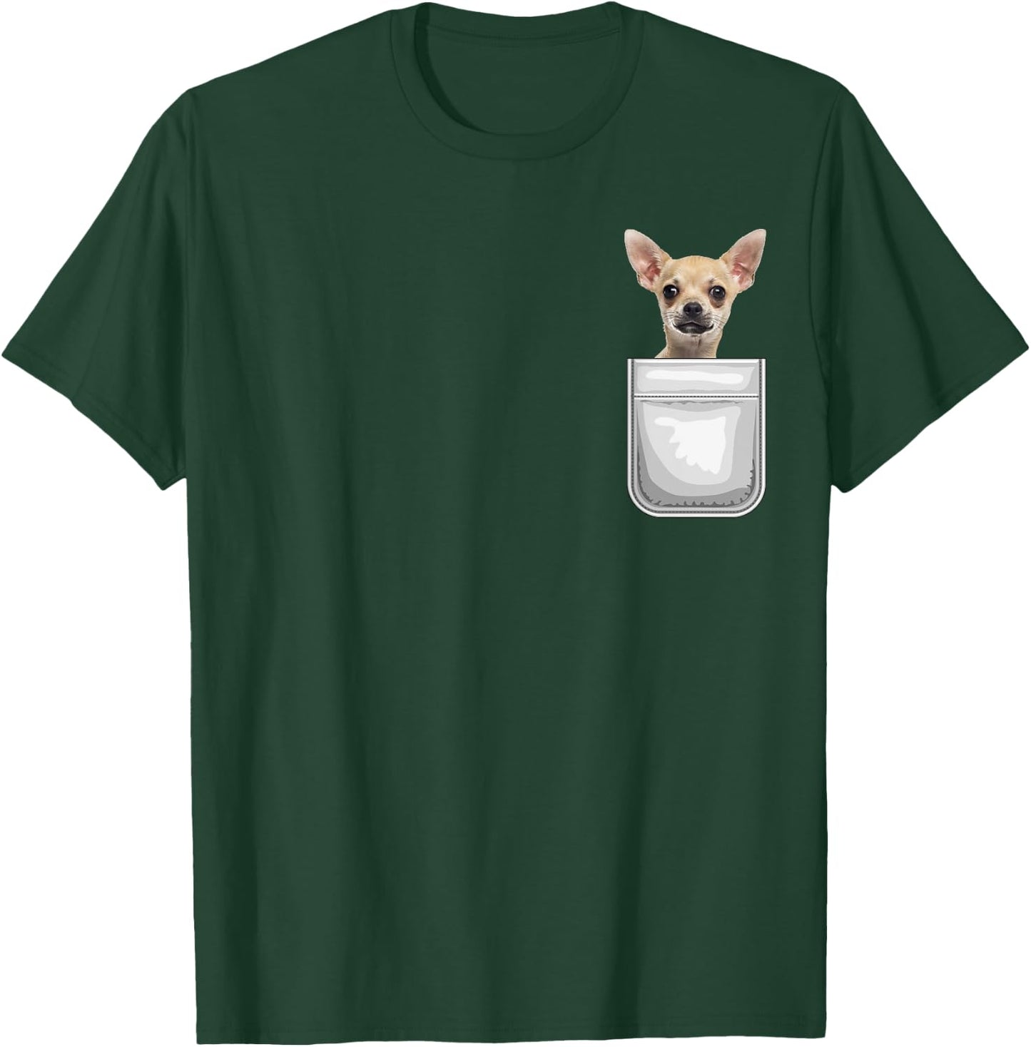 Chihuahua Puppy Dog in Your Pocket Men Women Kids T-Shirt - T-Shirt | Forest