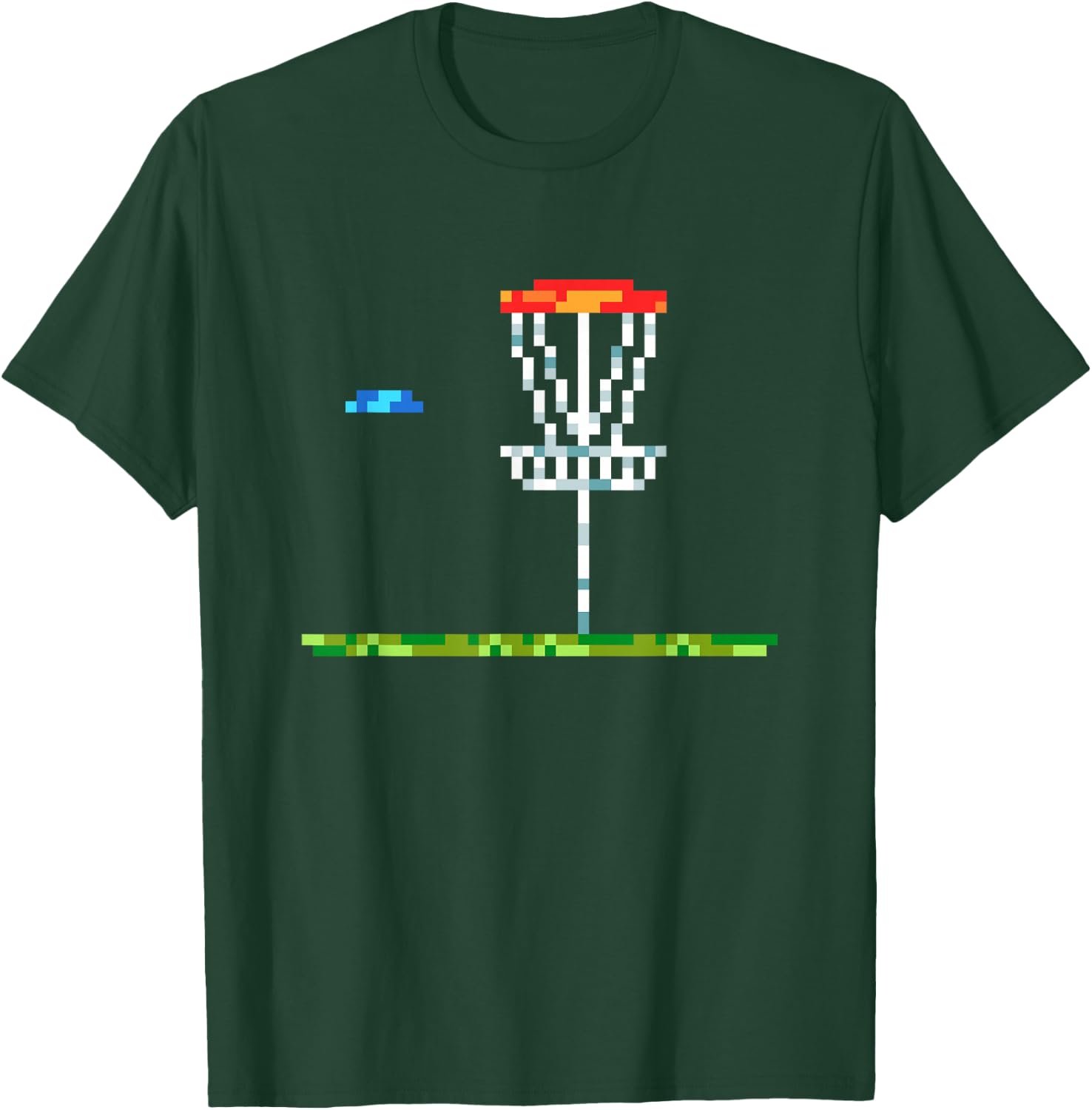 Disc Golf Men Disc Golf 8 Bit Basket T-Shirt - T-Shirt | Forest