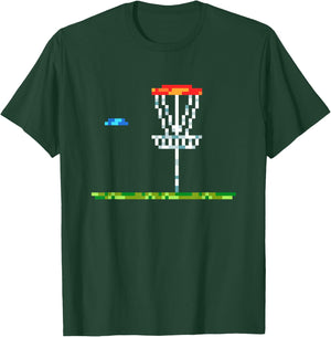 Disc Golf Men Disc Golf 8 Bit Basket T-Shirt - T-Shirt | Forest