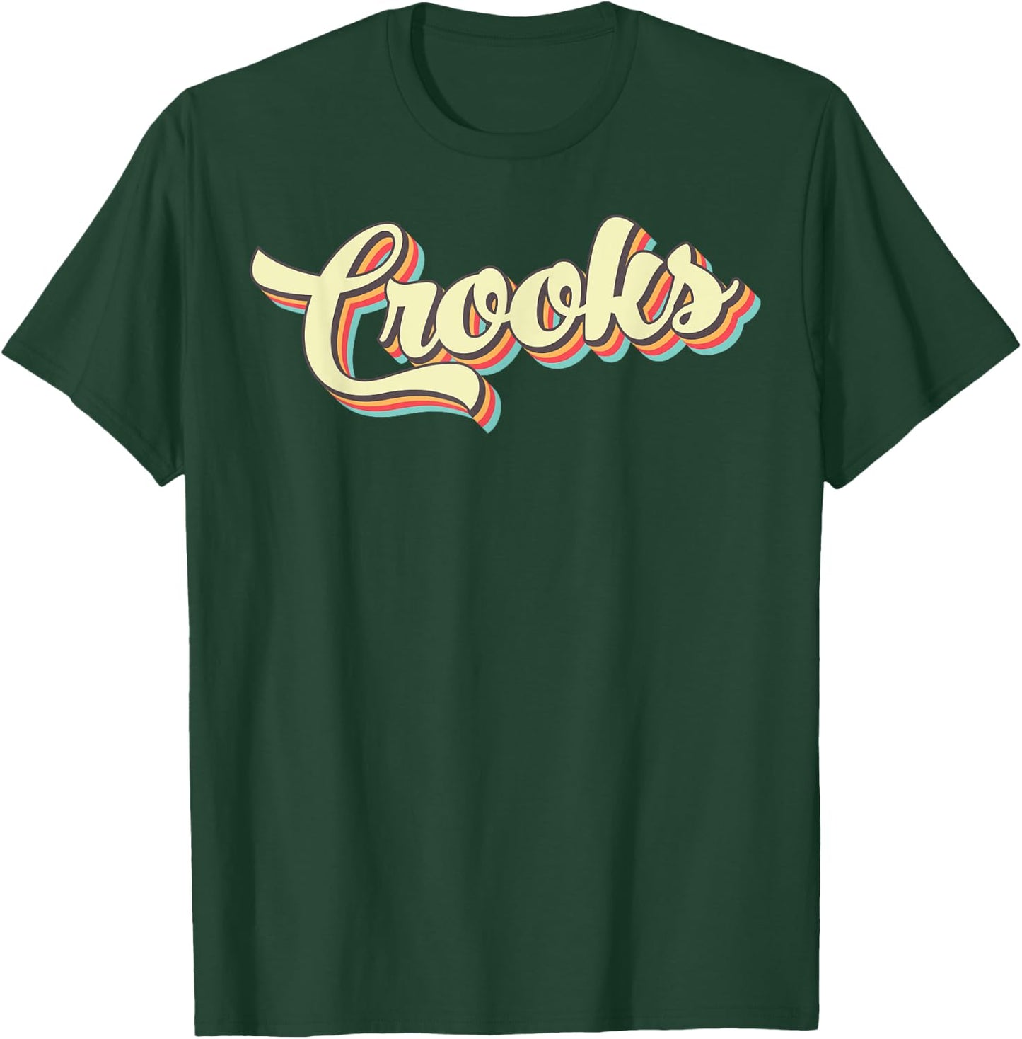 Crooks Retro Art Baseball Font Vintage T-Shirt - T-Shirt | Forest