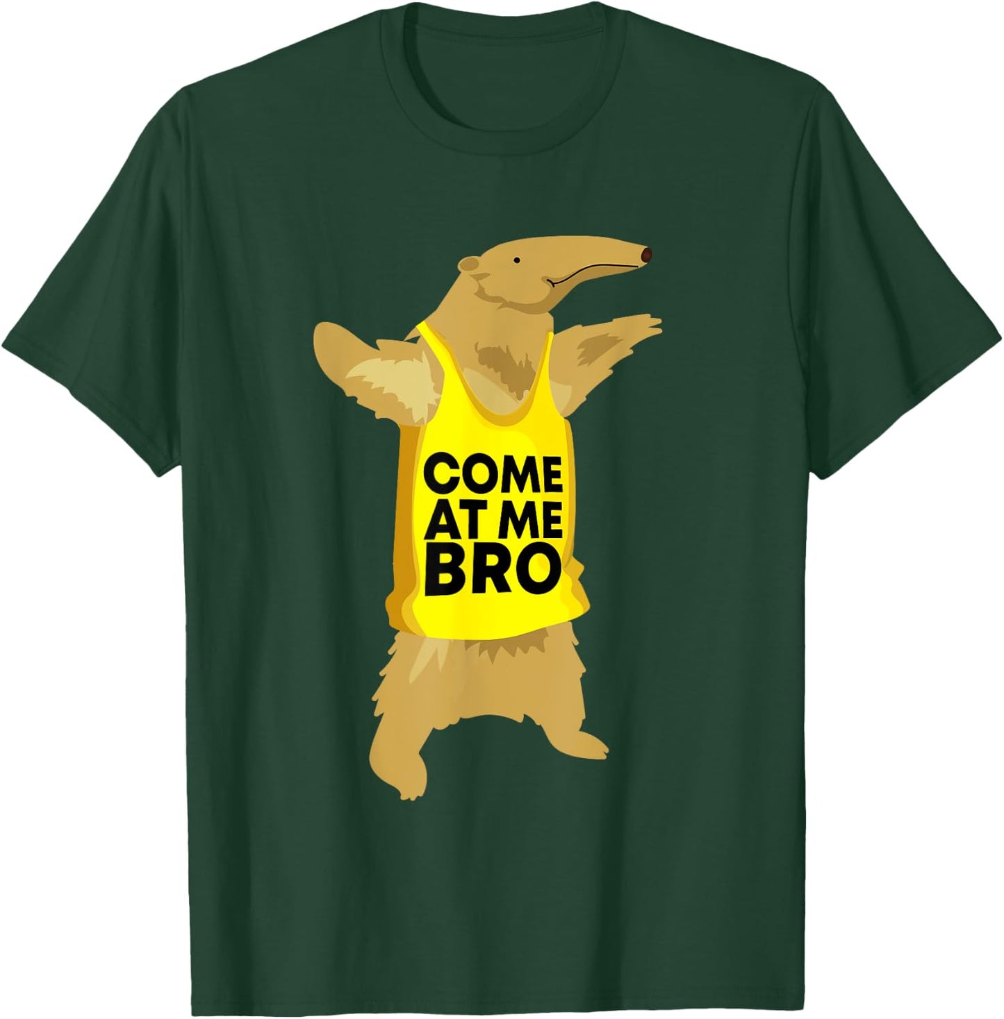 Come At Me Bro Anteater Shirts -Adults Kids Black Cartoon Modern Small Classic Fit Short Sleeve T-Shirt - T-Shirt | Forest