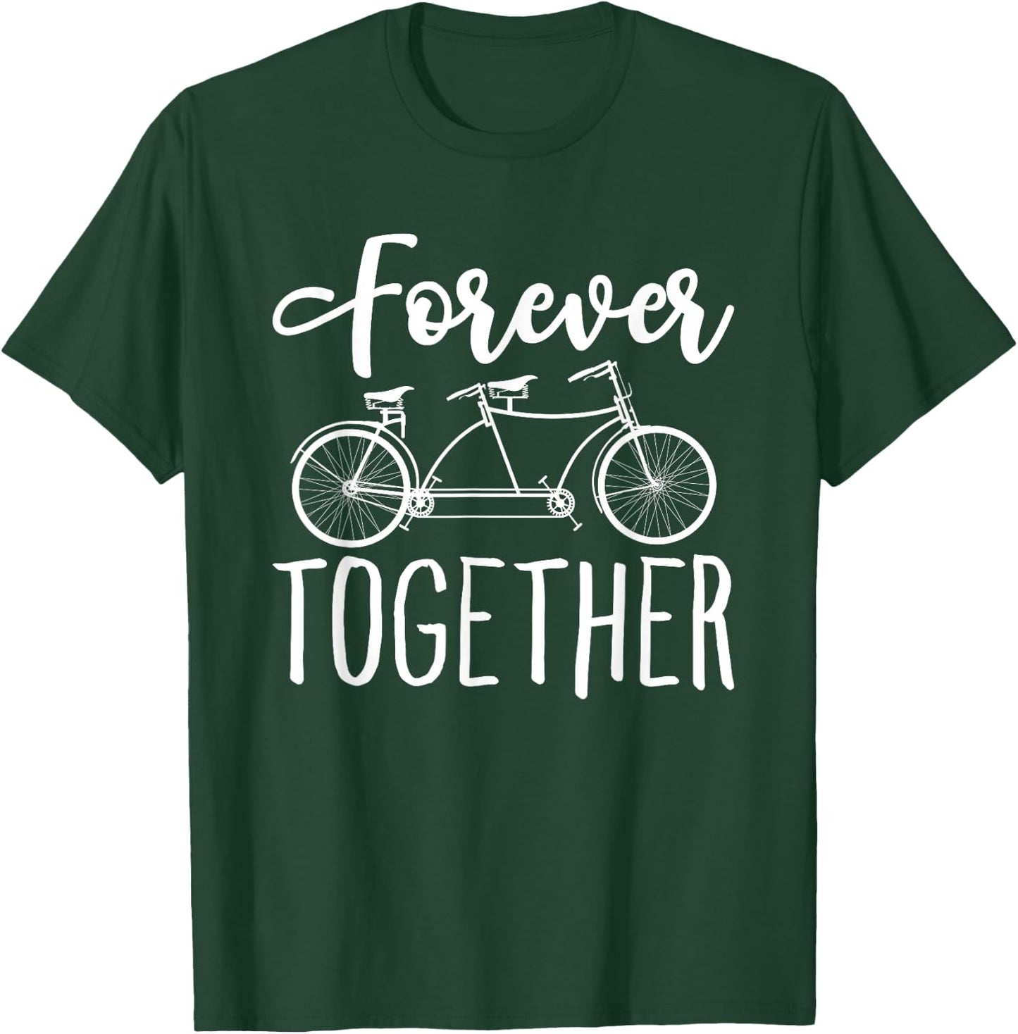 Couples Tandem Bike Matching Bicycle Tandem Bicycle Couple T-Shirt - T-Shirt | Forest