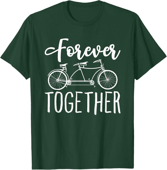 Couples Tandem Bike Matching Bicycle Tandem Bicycle Couple T-Shirt - T-Shirt | Forest