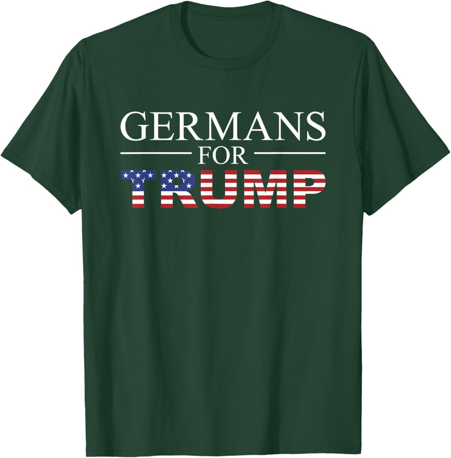 Trump 2020 - Germans For Trump - Wahlen 2024 Black USA Flag - Men's -Adults Small Classic Fit Short Sleeve Political Modern T-Shirt - T-Shirt | Forest