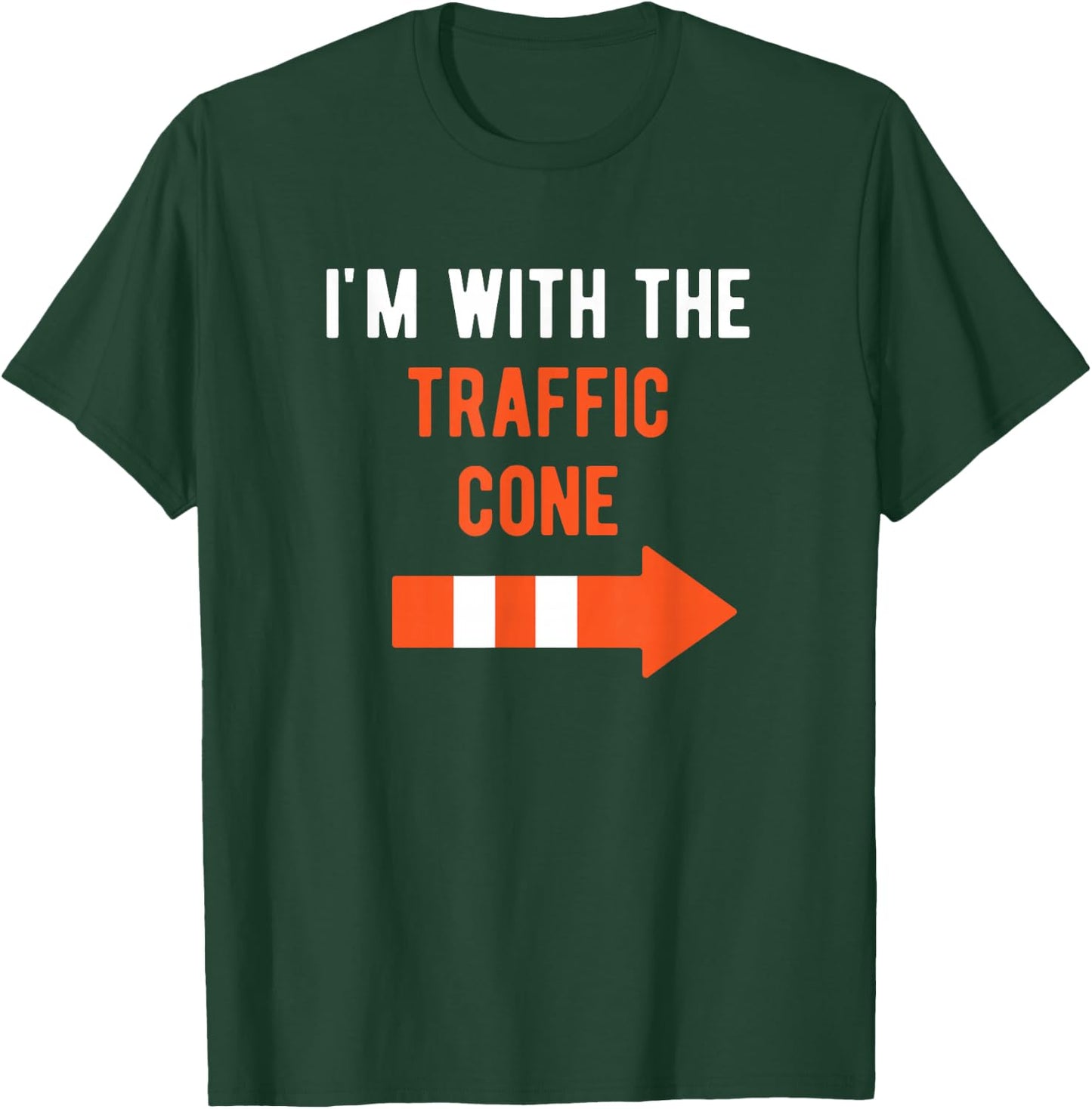 I'm with Traffic Cone Couple Outfit Funny Matching Halloween T-Shirt - T-Shirt | Forest