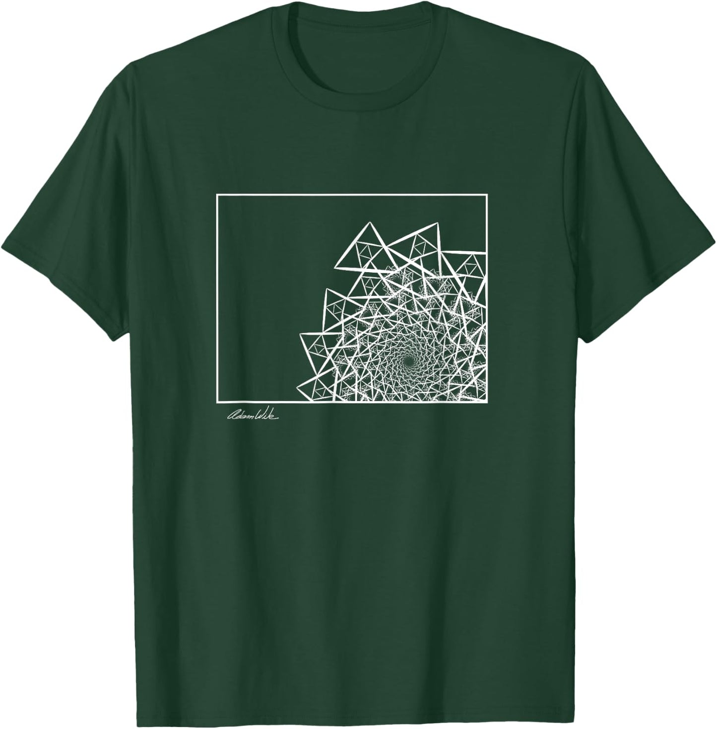 Triangle Vortex Infinite Spiral Fractal Trippy Design T-Shirt - T-Shirt | Forest