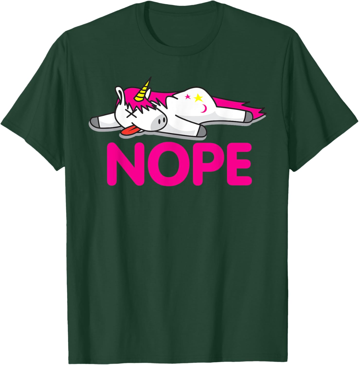 Lazy Nope Unicorn | Funny Pegasus Fans Gift T-Shirt - T-Shirt | Forest