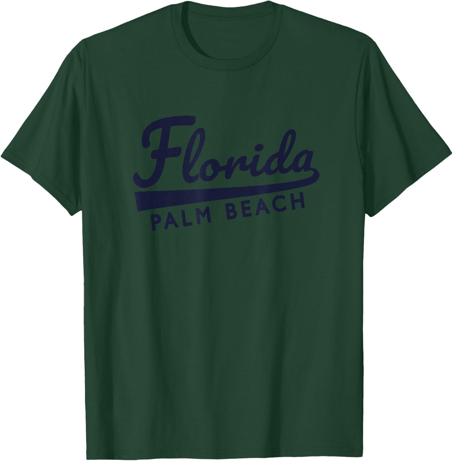 Retro Navy Blue Palm Beach Traditional Palm Beach Trowback T-Shirt - T-Shirt | Forest