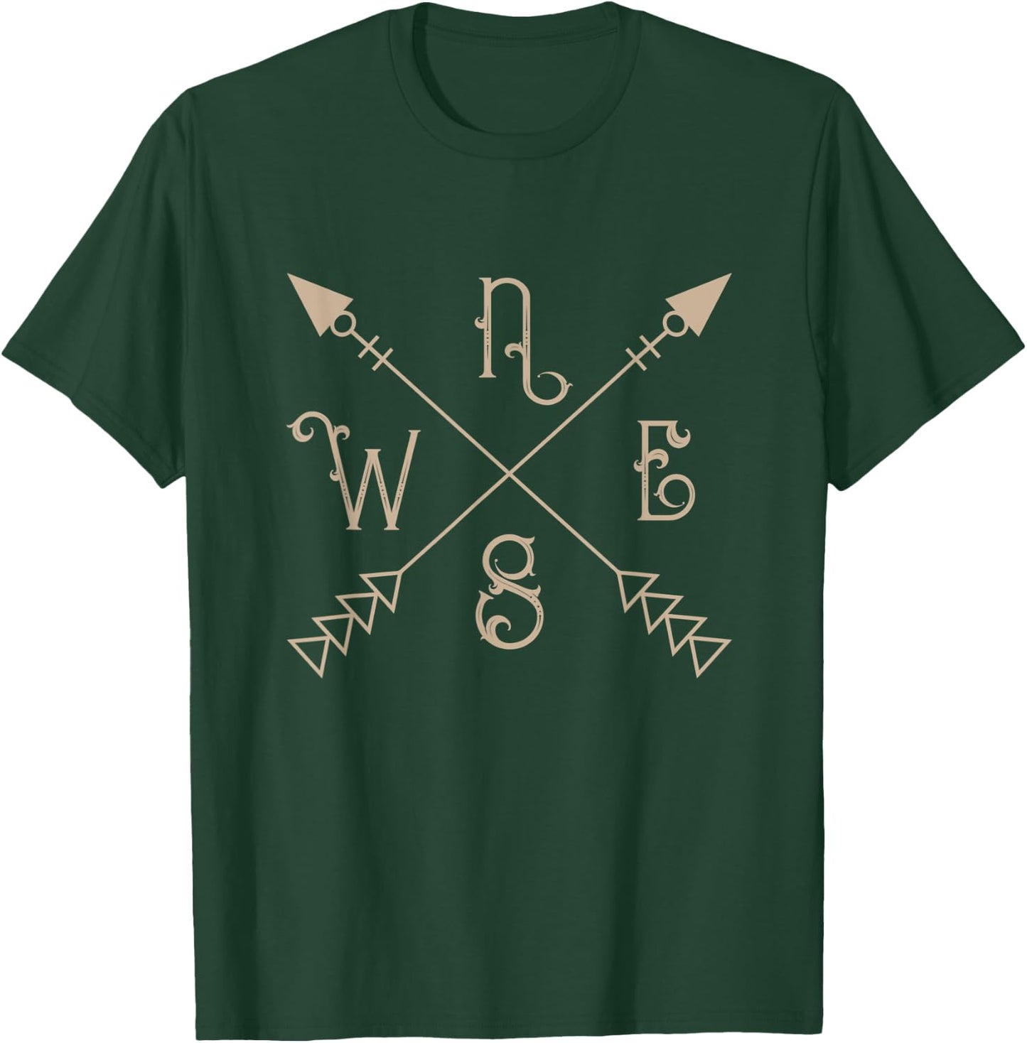 Arrow Compass Travel Outdoor Nature T-Shirt - T-Shirt | Forest