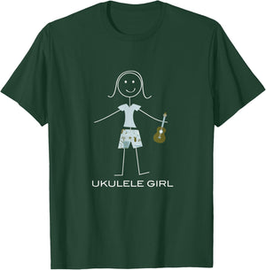 Funny Women Ukulele Girl Ukulele Player T-Shirt - T-Shirt | Forest