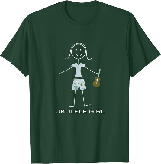 Funny Women Ukulele Girl Ukulele Player T-Shirt - T-Shirt | Forest