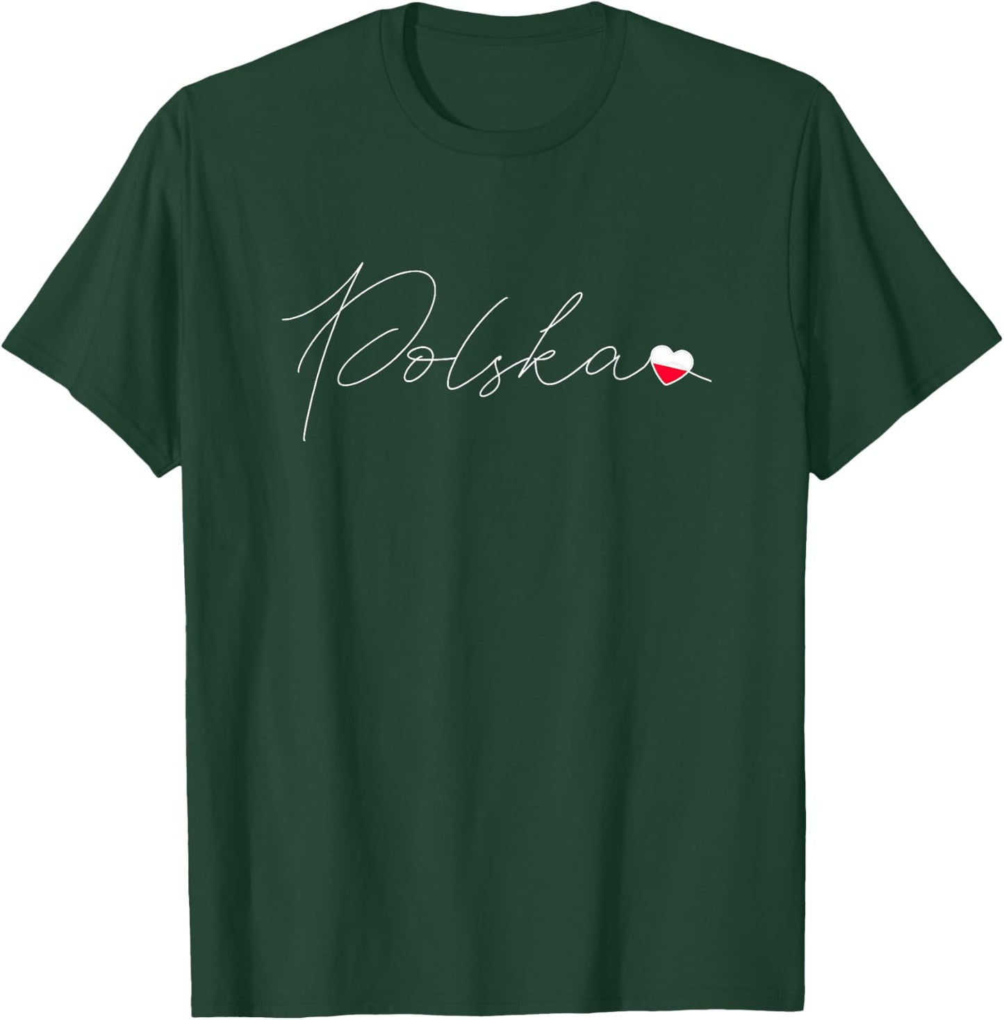 Polska Simple Love Polish Flag Heart on Poland T-Shirt - T-Shirt | Forest