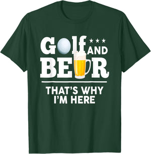Golf and Beer Joke Dad Funny Fathers Day Drinking Birthday T-Shirt - T-Shirt | Forest
