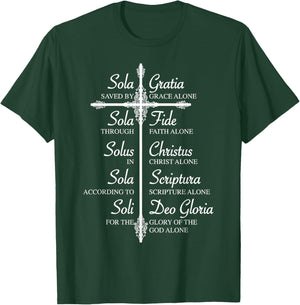 The Five Solas | Cute Christian Movement Gift T-Shirt - T-Shirt | Forest