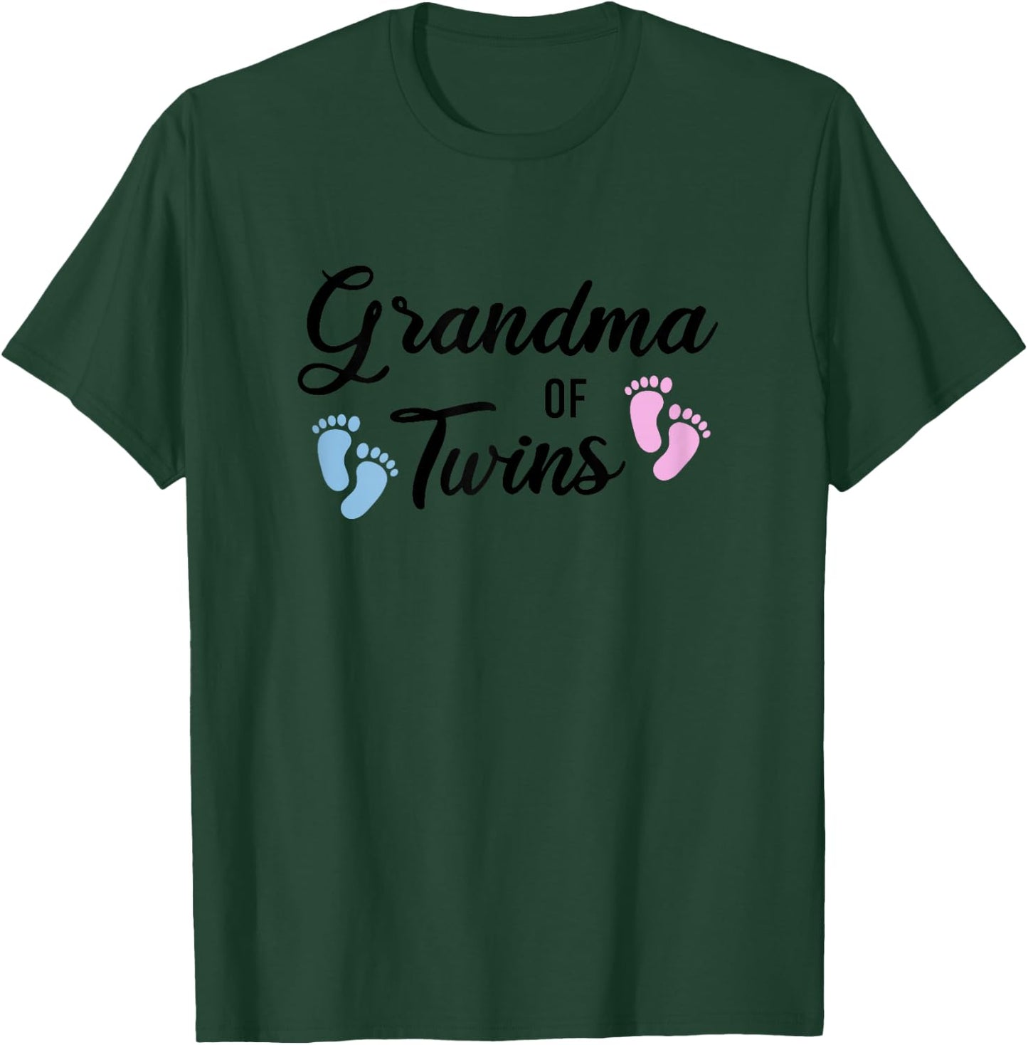 Grandma Of Twins Grandmother Granny Grandchildren Family T-Shirt - T-Shirt | Forest