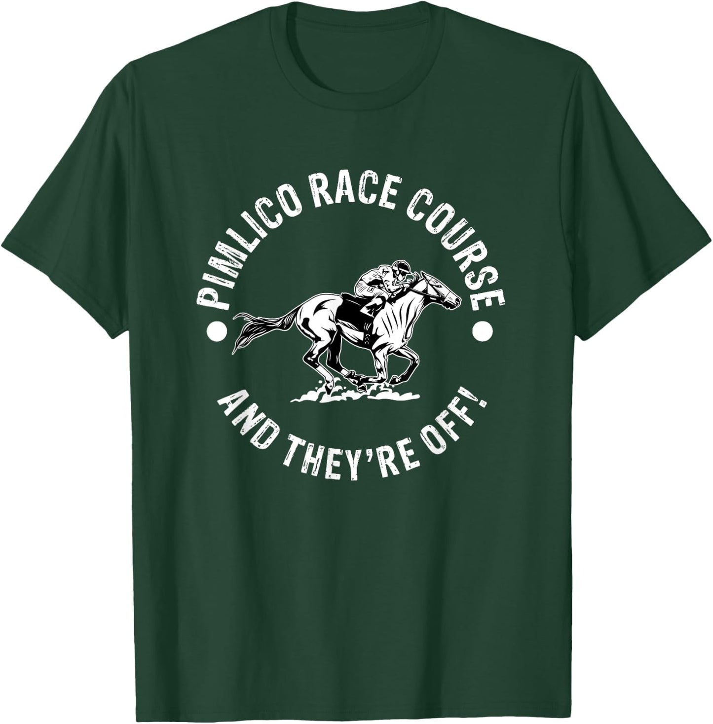 Pimlico Race Course Horse Racing Racer Equestrian MD Derby T-Shirt - T-Shirt | Forest