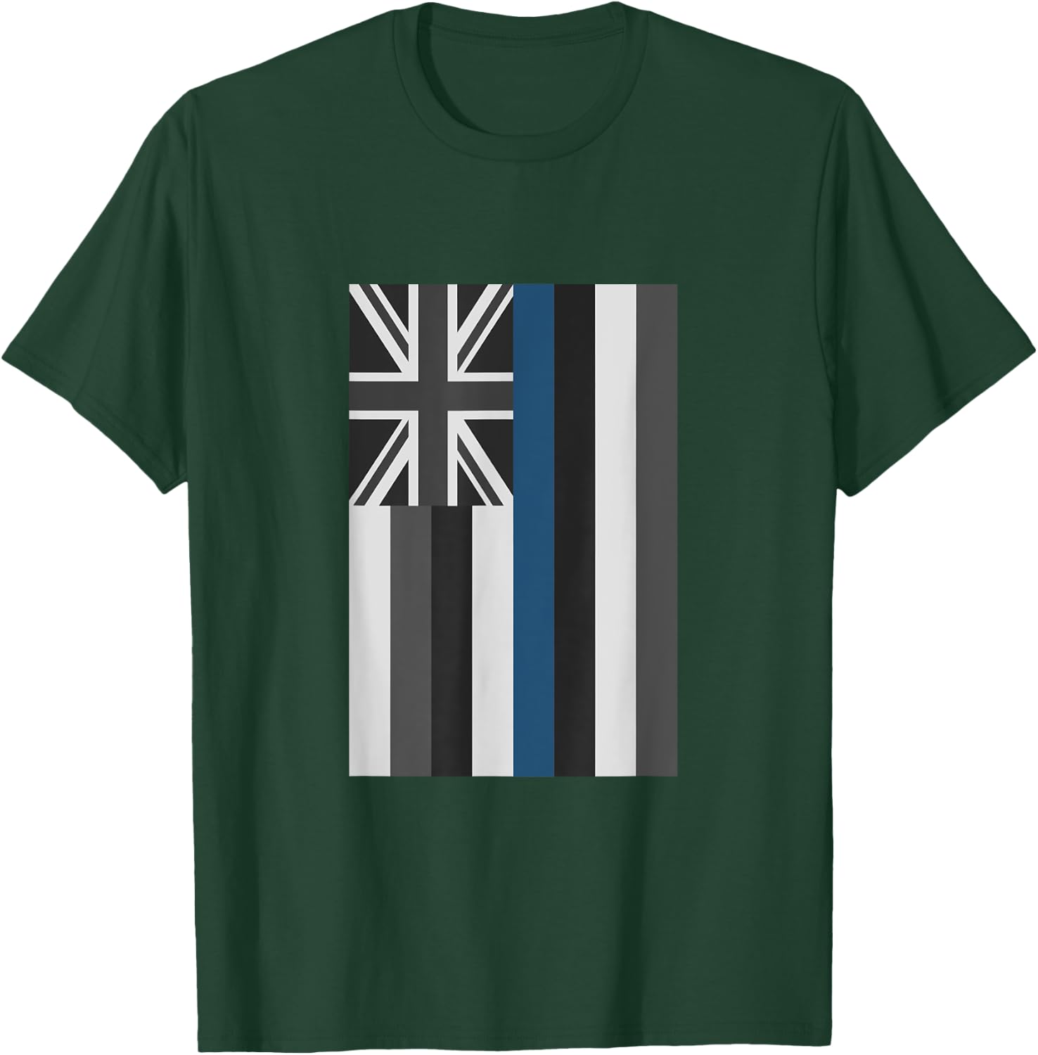 Thin Blue Line Hawaii Police Hawaiian Flag Police Gift T-Shirt - T-Shirt | Forest