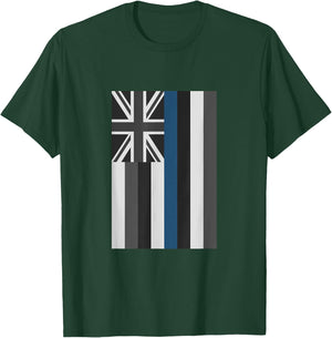 Thin Blue Line Hawaii Police Hawaiian Flag Police Gift T-Shirt - T-Shirt | Forest