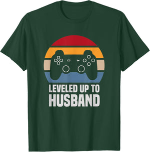 Leveled Up To Husband Gifts Newly Married Couple T-Shirt - T-Shirt | Forest