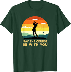 May The Course Be With You Sunset Golf T-Shirt - T-Shirt | Forest