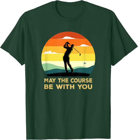 May The Course Be With You Sunset Golf T-Shirt - T-Shirt | Forest