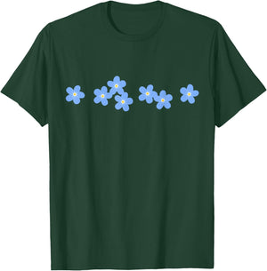 Forget Me Not, Garden Flower, Floral Ornament T-Shirt - T-Shirt | Forest
