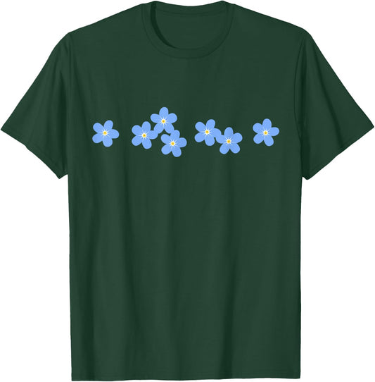 Forget Me Not, Garden Flower, Floral Ornament T-Shirt - T-Shirt | Forest