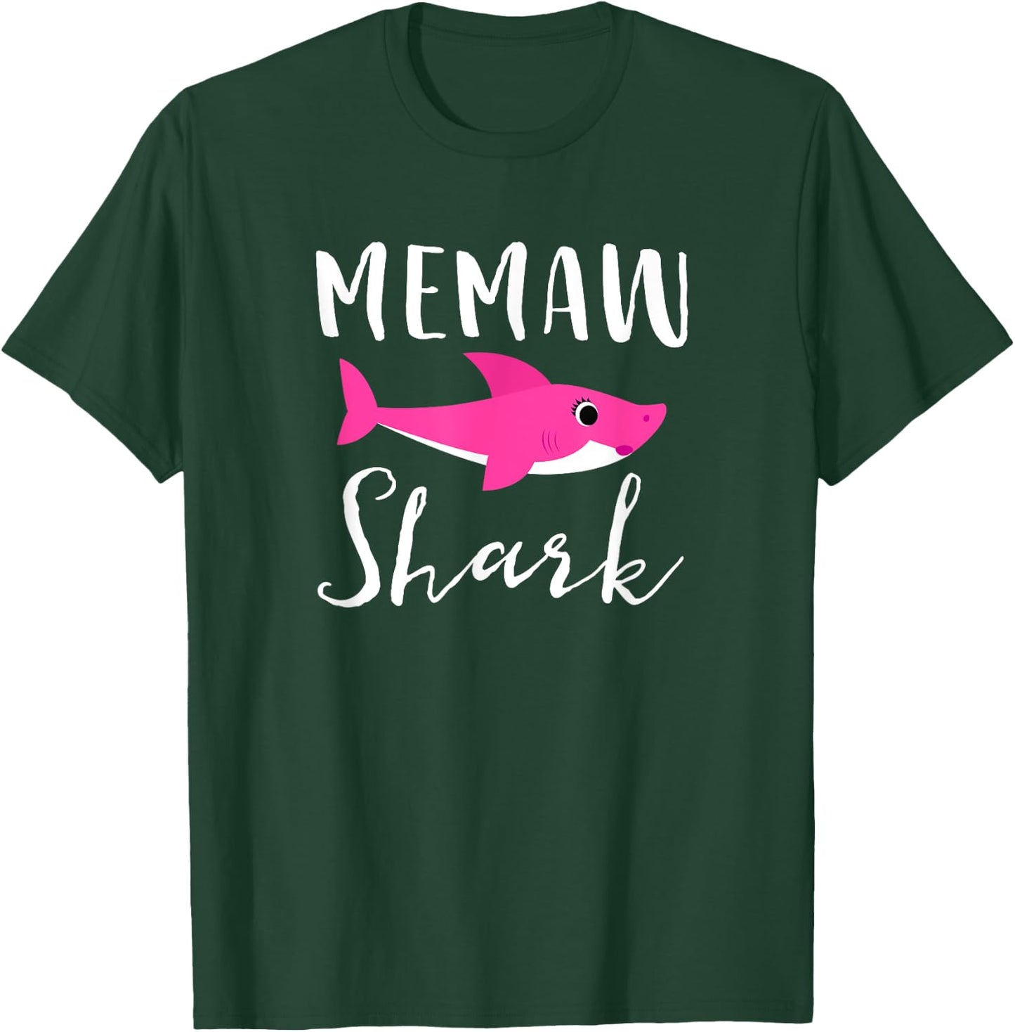 Memaw Shark Grandma Grandmother Pink Shark Graphic T-Shirt - T-Shirt | Forest