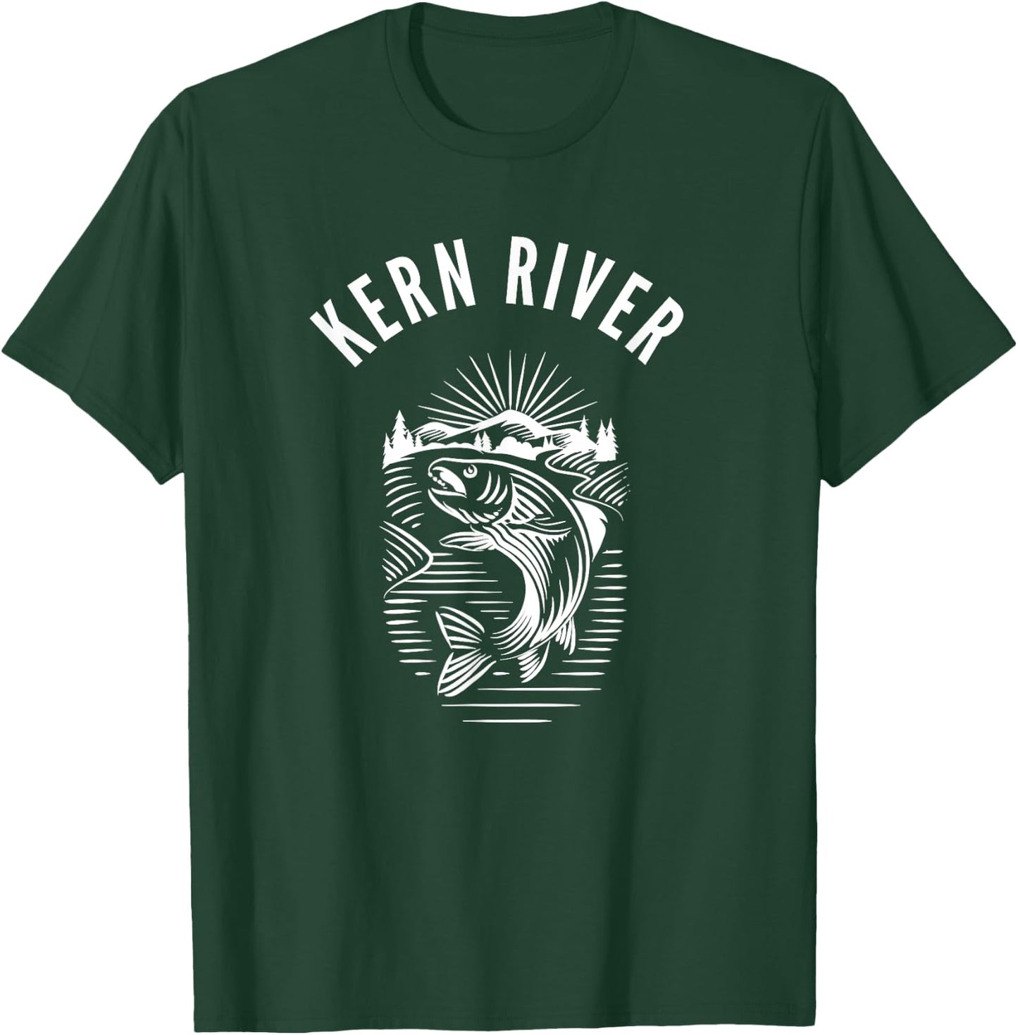 Kern River California fishing fly fishing retro T-Shirt - T-Shirt | Forest