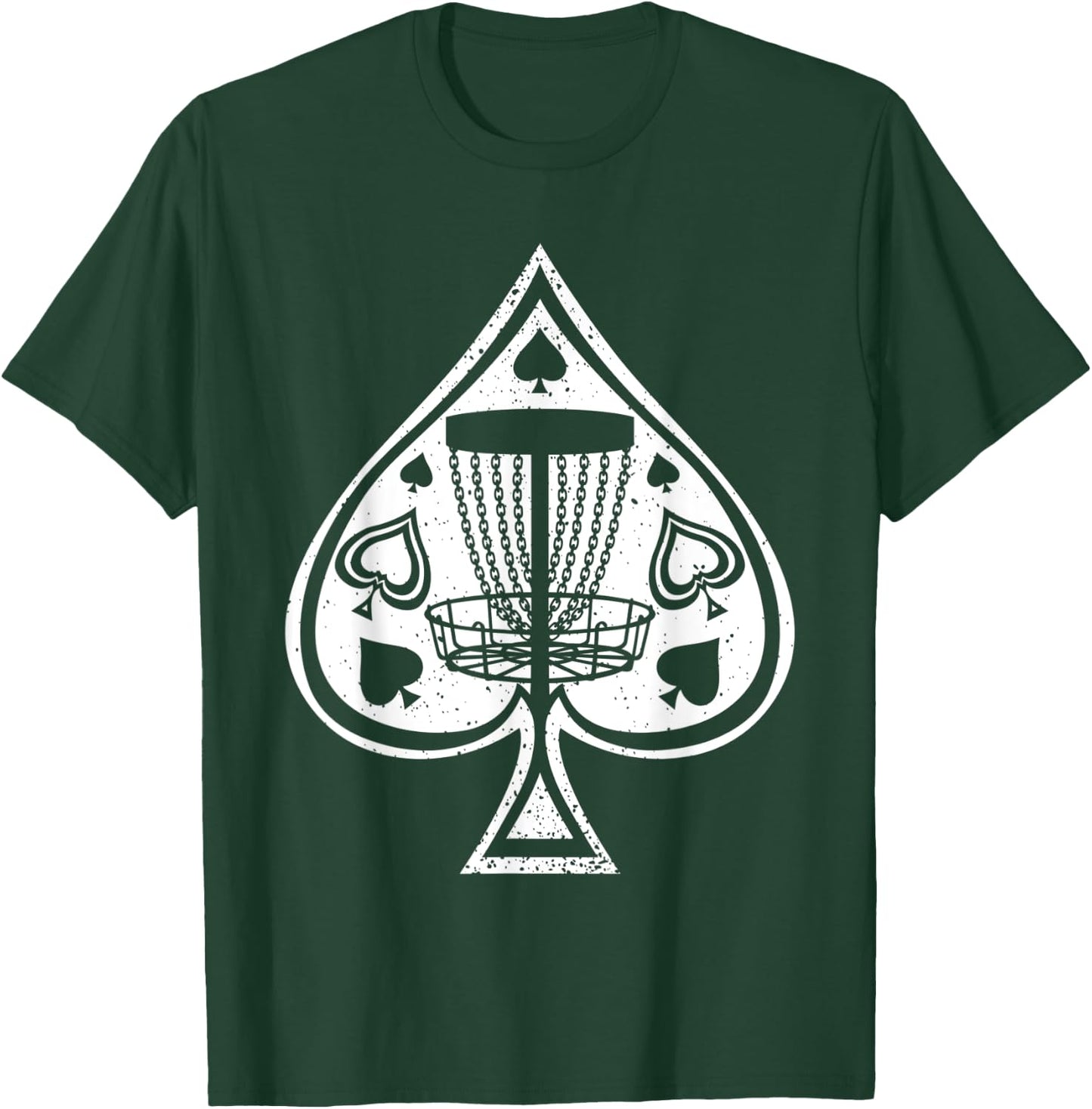 Disc Golf Shirts Men Disc Golf Ace of Spades T-Shirt - T-Shirt | Forest