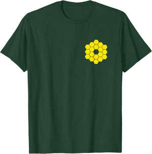 Webb Space Telescope Mirrors Yellow Hexagons JWST T-Shirt - T-Shirt | Forest