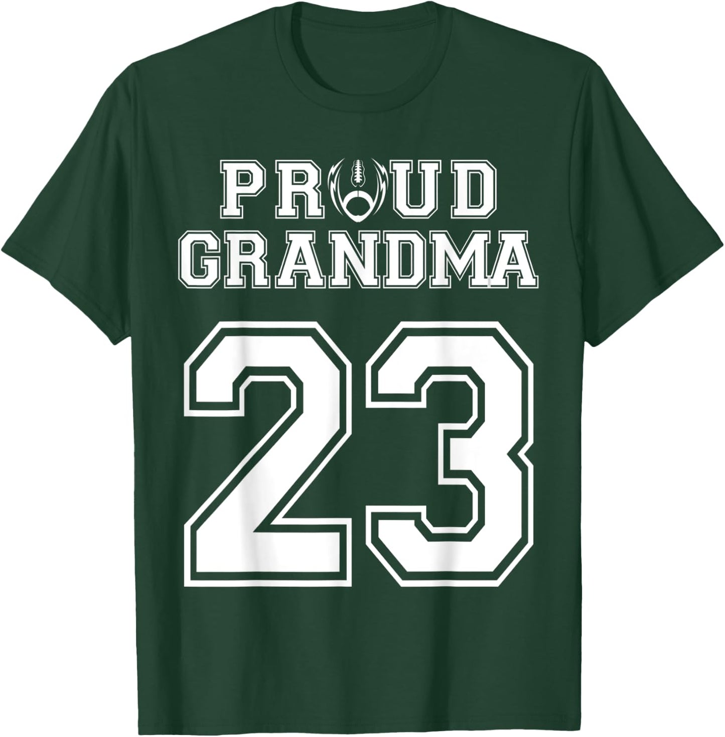Custom Proud Football Grandma Number 23 Personalized Women T-Shirt - T-Shirt | Forest